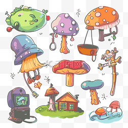 可爱卡通封面图片_捆绑剪贴画可爱蘑菇套装音乐视频