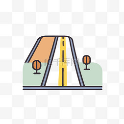 笔直的坐图片_显示一条带有标志的道路的细线图