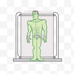 透明图标图片_绿巨人站在框架中的绿色图片 向