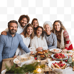 微笑的大家庭一起庆祝圣诞节