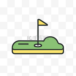打高尔夫小孩卡通图片_高尔夫图标设计 向量