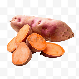 红薯日本土豆在白色背景下与剪切
