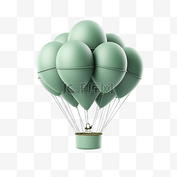 飞行背景图片_气球上飞的绿色鸡蛋png