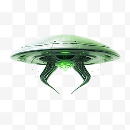 外星人飞船图片_绿色外星飞船 ufo AI 生成