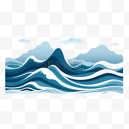 抽象简约海浪图片_简约风格的海浪插画