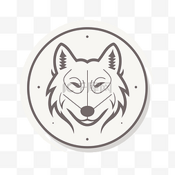 正面狼的素材图片_圆形格式的狼标志 向量