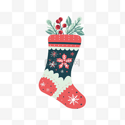 圣诞袜红色图片_Hygge 舒适圣诞袜隔离