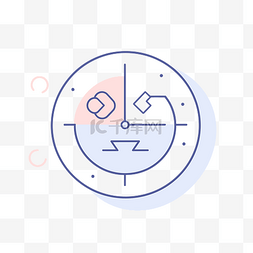圆圈以及线条和箭头的图标 向量