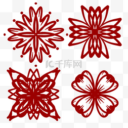 春节兔年中国新年窗花装饰剪纸红