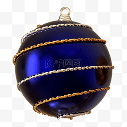 圣诞节装饰球3d蓝色