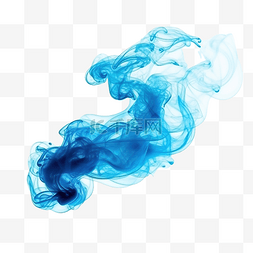 孤立的蓝色多云烟雾