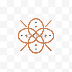 224dpi图片_橙色背景上的三结分子符号 向量