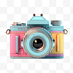 拍照摄影师图片_相机的 3D 插图，具有适合网络 apk 