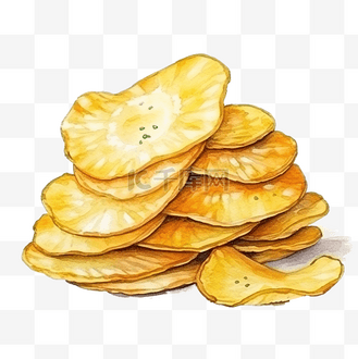 水彩薯片