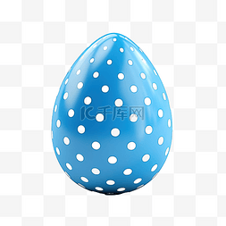圆点彩蛋图片_带有白色圆点的蓝色复活节彩蛋