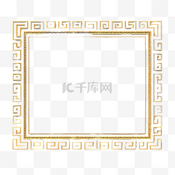 希腊边框图片_具有无缝蜿蜒图案的矩形金色边框