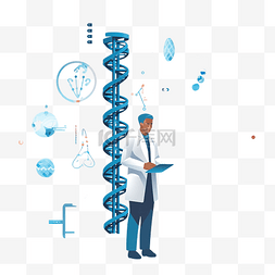 生物基因研究图片_DNA 和科学家基因组概念