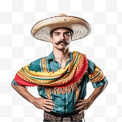 穿着墨西哥民族服装的男人