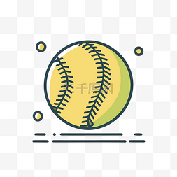 浅色白色图片_浅色背景上的线垒球图标 向量