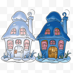 儿童着色书插画蓝矮星房子