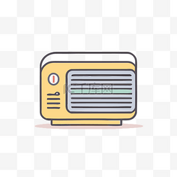 显示黄色和白色的收音机的卡通风