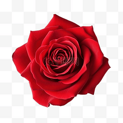 红玫瑰隔离背景装饰
