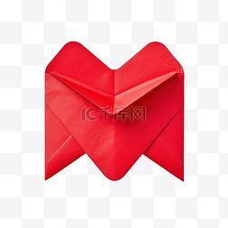 在信封外面的红色心形