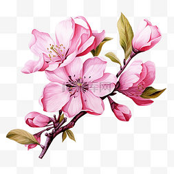 开花的水仙花图片_春天的花朵插画 bougenville 花