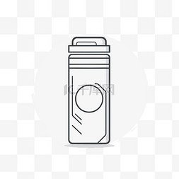热水瓶图标图片_在白色背景上隔离的一瓶水的线条