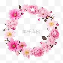 粉色植物花框图片_美丽的粉红色花框