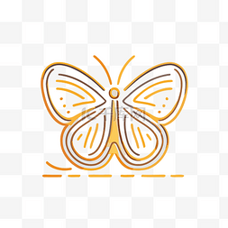 蝴蝶描绘图片_浅色背景线上的金色背景线图标蝴