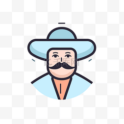 戴着帽子留着小胡子的墨西哥男子