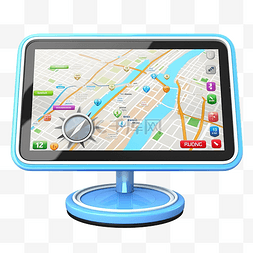 GPS 的 3D 插图，具有适合 Web apk 或