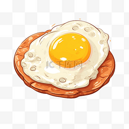 新鲜的煎鸡蛋插画