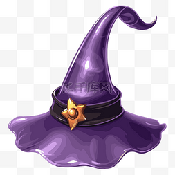 一颗星星卡通图片_紫色女巫帽子剪贴画 紫色女巫帽
