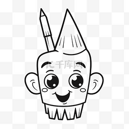 彩铅笔图片_生日快乐小丑的形象，使用铅笔轮