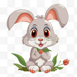 快乐兔子剪贴画复活节兔子大眼睛