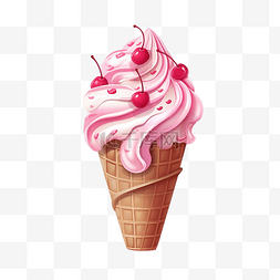 粉色背景杯子图片_冰淇淋插图
