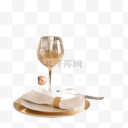 食品桌布图片_桌上的圣诞装饰，配有桌布玻璃器