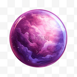 紫色的地球图片_紫色星球太空png插图
