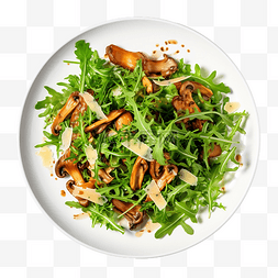 碗的蔬菜图片_芝麻菜和鸡油菌沙拉