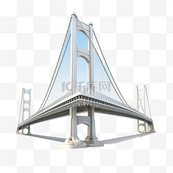 建筑3d模型图片_孤立的 3d 吊桥