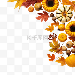 平铺的叶子图片_感恩节或万圣节平躺秋季构图与复