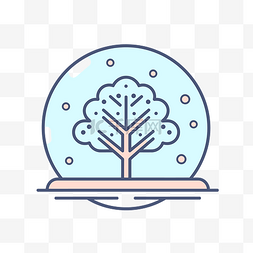 雪球设计矢量图内的树