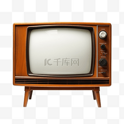 棕色经典旧木制电视