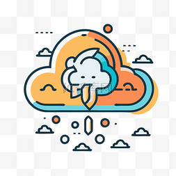 阿里云盘icon图片_彩色云与冰块 向量