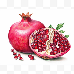 一幅插图显示了一个红色的水果石