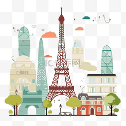 图标剪贴画剪贴画图片_巴黎剪贴画 巴黎城市图标 向量