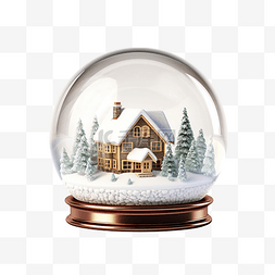 里面有房子的圣诞雪球
