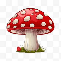 木耳蘑菇图片_可爱的卡通飞木耳蘑菇鹅膏菌